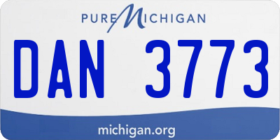 MI license plate DAN3773