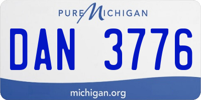 MI license plate DAN3776