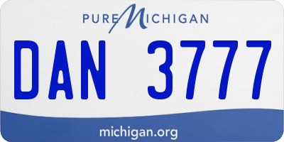 MI license plate DAN3777