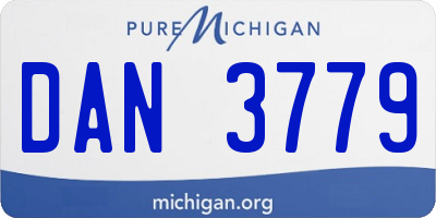 MI license plate DAN3779