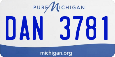MI license plate DAN3781