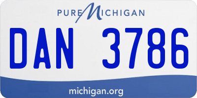 MI license plate DAN3786