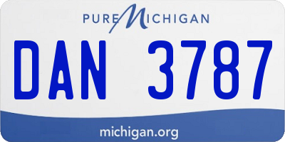 MI license plate DAN3787