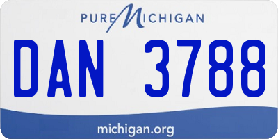MI license plate DAN3788