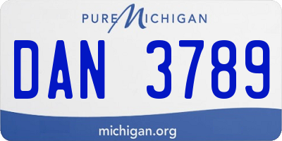 MI license plate DAN3789