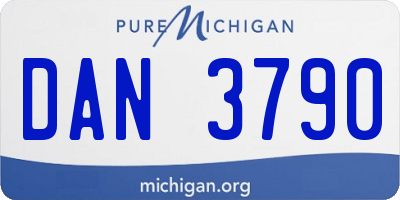 MI license plate DAN3790