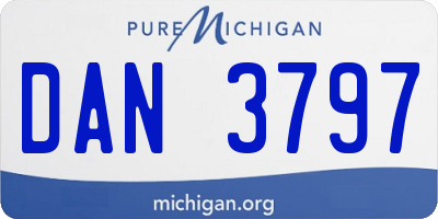 MI license plate DAN3797