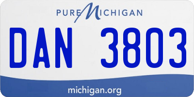 MI license plate DAN3803