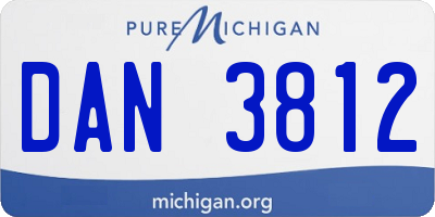 MI license plate DAN3812