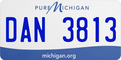 MI license plate DAN3813