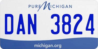 MI license plate DAN3824