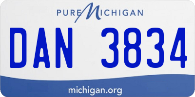 MI license plate DAN3834