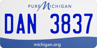MI license plate DAN3837