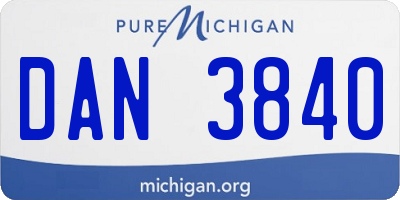 MI license plate DAN3840