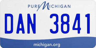 MI license plate DAN3841