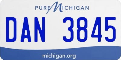 MI license plate DAN3845
