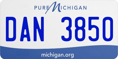 MI license plate DAN3850