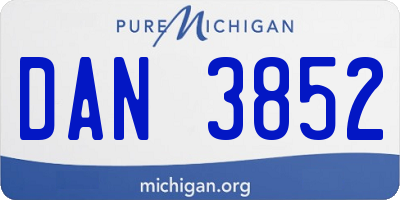 MI license plate DAN3852