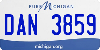 MI license plate DAN3859