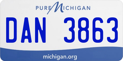 MI license plate DAN3863