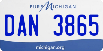 MI license plate DAN3865