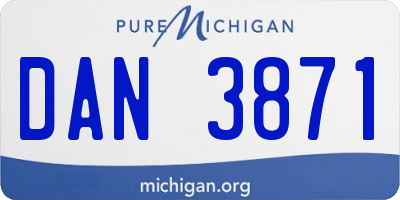 MI license plate DAN3871