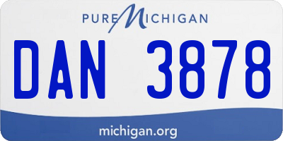 MI license plate DAN3878