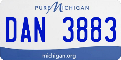 MI license plate DAN3883