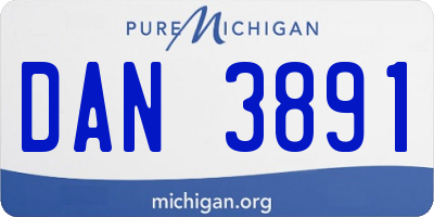 MI license plate DAN3891