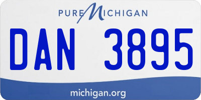 MI license plate DAN3895