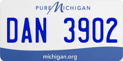 MI license plate DAN3902