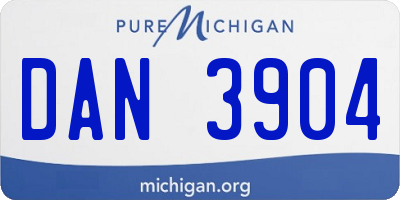 MI license plate DAN3904