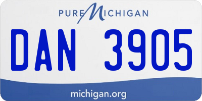 MI license plate DAN3905