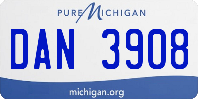 MI license plate DAN3908