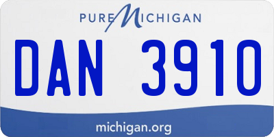 MI license plate DAN3910