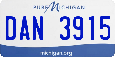 MI license plate DAN3915