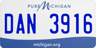MI license plate DAN3916