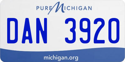 MI license plate DAN3920