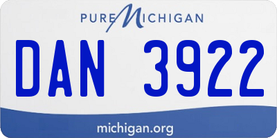 MI license plate DAN3922