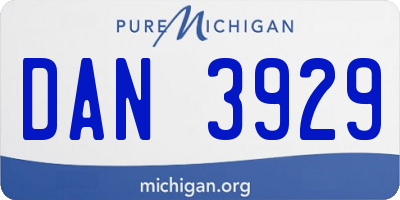 MI license plate DAN3929