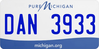 MI license plate DAN3933