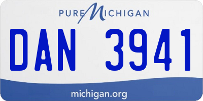 MI license plate DAN3941