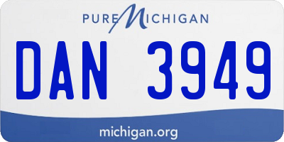 MI license plate DAN3949