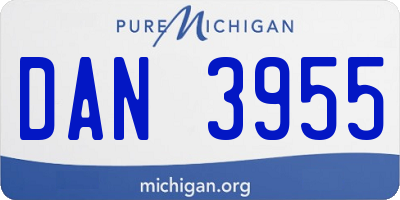 MI license plate DAN3955