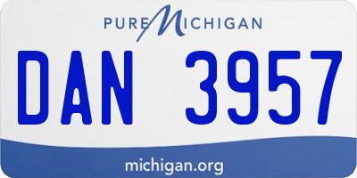 MI license plate DAN3957