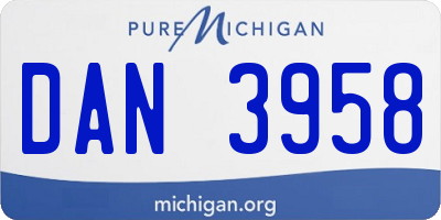 MI license plate DAN3958