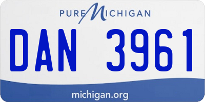 MI license plate DAN3961