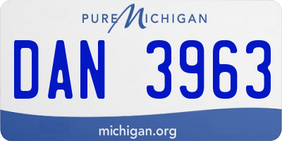 MI license plate DAN3963