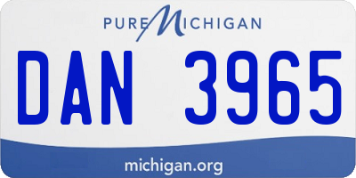 MI license plate DAN3965