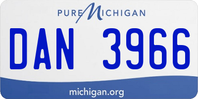MI license plate DAN3966